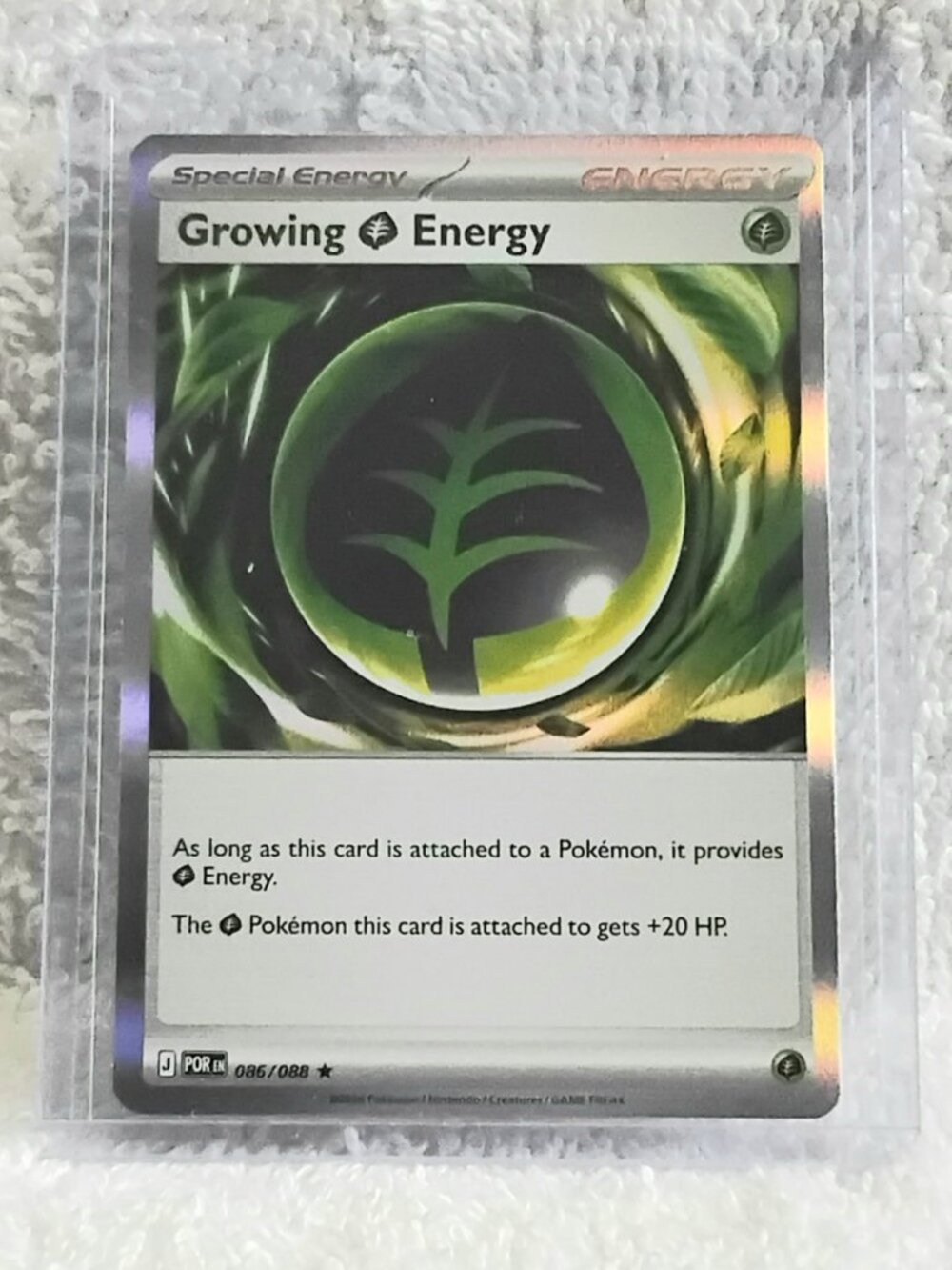 Mint 2026 Pokemon Special Energy Growing Energy Rare ☆ Holo Card 086/088!!